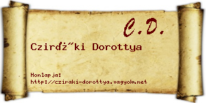 Cziráki Dorottya névjegykártya