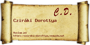 Cziráki Dorottya névjegykártya